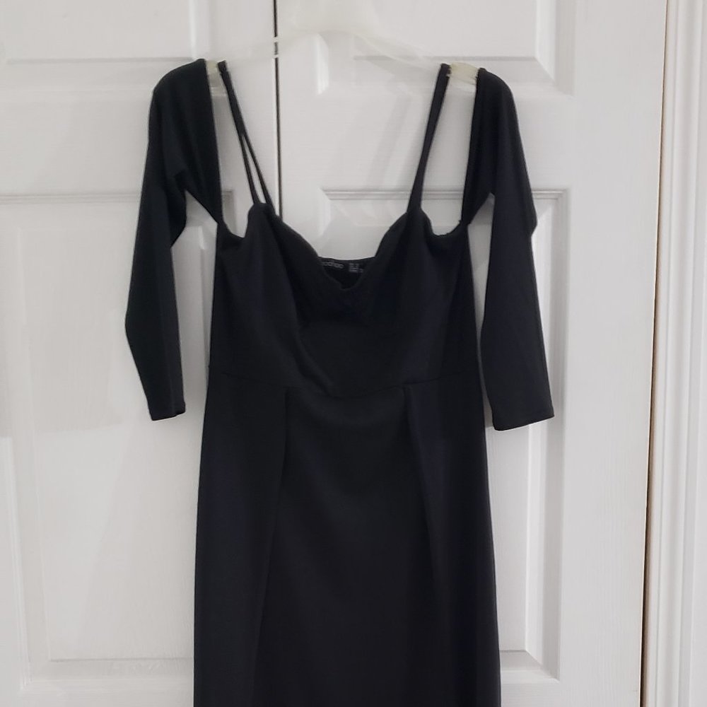 Thigh high double split dress